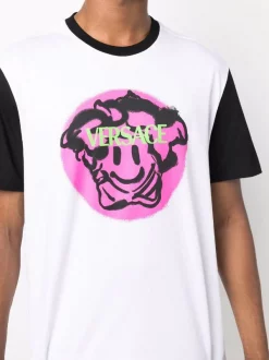 Versace T-shirt à Imprimé Medusa 2W020 WHITE BLACK -Pas Cher Versace Boutique 17142611 34731244 600