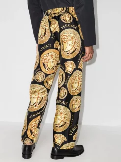 ( Access Edit ) Versace Pantalon De Pyjama à Imprimé Medusa 5B000 BLACK GOLD -Pas Cher Versace Boutique 17145923 35423994 600