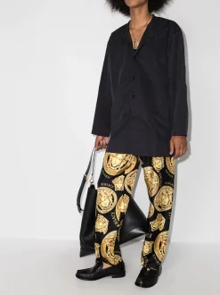 ( Access Edit ) Versace Pantalon De Pyjama à Imprimé Medusa 5B000 BLACK GOLD -Pas Cher Versace Boutique 17145923 35423996 600