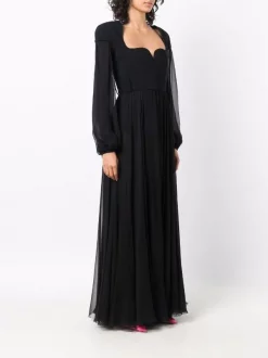 Versace Robe Longue à Encolure Cœur 1B000 BLACK -Pas Cher Versace Boutique 17148613 34856214 600