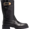 Versace Bottes Safety Pin En Cuir De Veau 1B00V NERO ORO VERSAGE