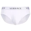 Versace 1001 BIANCO Slip à Taille à Logo Homme
