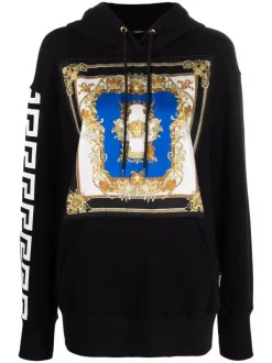 Versace Hoodie à Imprimé Baroque 2B070 BLACK
