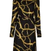 ( Nouvelle Collection ) Versace Robe-chemise En Soie Greca Chain à Taille Ceinturée Femme