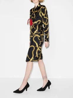 ( Nouvelle Collection ) Versace Robe-chemise En Soie Greca Chain à Taille Ceinturée Femme 9 ( Nouvelle Collection ) Versace Robe-chemise En Soie Greca Chain à Taille Ceinturée Femme -Pas Cher Versace Boutique 17196133 37228409 600