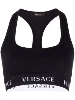 Versace Brassière De Sport à Bande Logo Femme