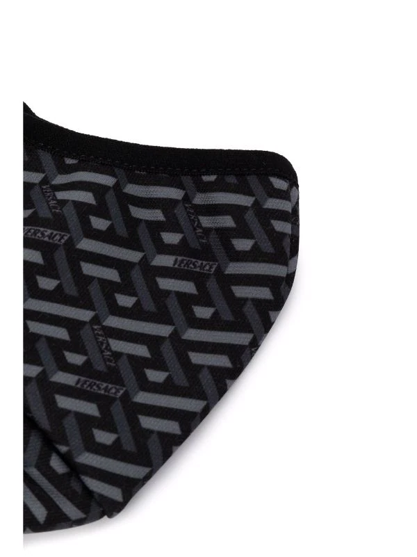 Versace 5B050 Black+Grey Masque à Imprimé Monogrammé Homme 3 Versace 5B050 Black+Grey Masque à Imprimé Monogrammé Homme – Image 3
