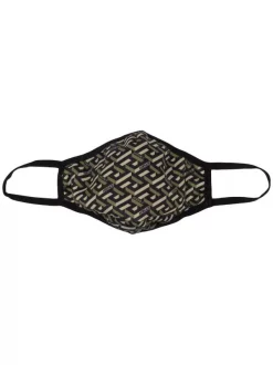 Versace 5B160 BLACK MILITARY Masque à Imprimé Greca Homme