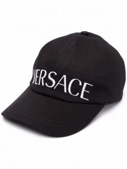 Versace A4016 BLACK WHITE Casquette Medusa à Plaque Logo Homme