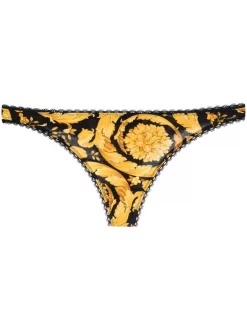 Versace String à Imprimé Barocco Femme
