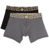 Versace Lots De 2 Boxers à Ceinture à Logo A91M BK/GR