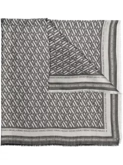 Versace écharpe à Imprimé Greca 2B050 BLACK-GREY