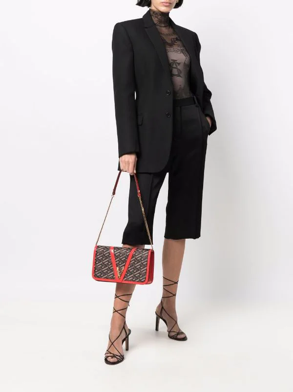 ( Access Edit ) Versace 5B35V Black+caramel+azalia+versacegold Sac Porté épaule à Imprimé La Greca Femme 2 ( Access Edit ) Versace 5B35V Black+caramel+azalia+versacegold Sac Porté épaule à Imprimé La Greca Femme – Image 2