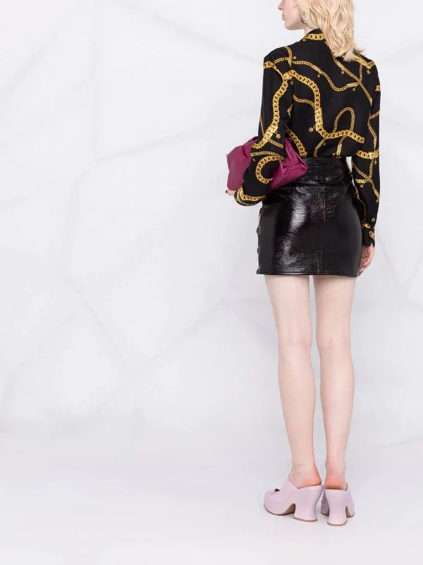 ( Nouvelle Collection ) Versace Chemise En Soie à Logo Imprimé 5B000 BLACK GOLD 4 ( Nouvelle Collection ) Versace Chemise En Soie à Logo Imprimé 5B000 BLACK GOLD – Image 4