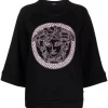 ( Nouvelle Collection ) Versace 1B000 BLACK Sweat à Motif Medusa Femme