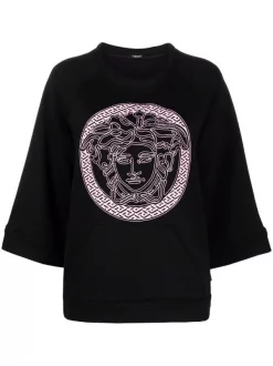 ( Nouvelle Collection ) Versace 1B000 BLACK Sweat à Motif Medusa Femme