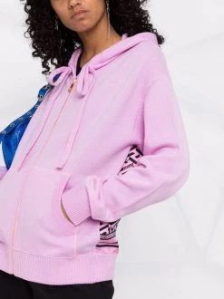 ( Nouvelle Collection ) Versace Hoodie Zippé à Imprimé Greca 1PB90 PINK -Pas Cher Versace Boutique 17321817 36947898 600