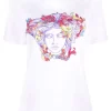 ( Nouvelle Collection ) Versace 1W000 OPTICAL WHITE T-shirt Medusa à Ornements Strassés Femme