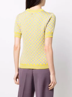 ( Nouvelle Collection ) Versace 2L330 Haut En Maille à Damier Femme -Pas Cher Versace Boutique 17321821 36594820 600