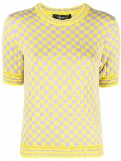 ( Nouvelle Collection ) Versace 2L330 Haut En Maille à Damier Femme