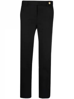 ( Nouvelle Collection ) Versace 1B000 BLACK Pantalon De Tailleur à Bouton Medusa Femme