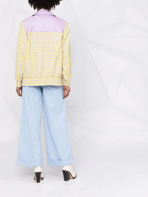 ( Nouvelle Collection ) Versace Veste Frangée à Motif Pied-de-poule 2L330 ORCHID PINEAPLE 4 ( Nouvelle Collection ) Versace Veste Frangée à Motif Pied-de-poule 2L330 ORCHID PINEAPLE – Image 4