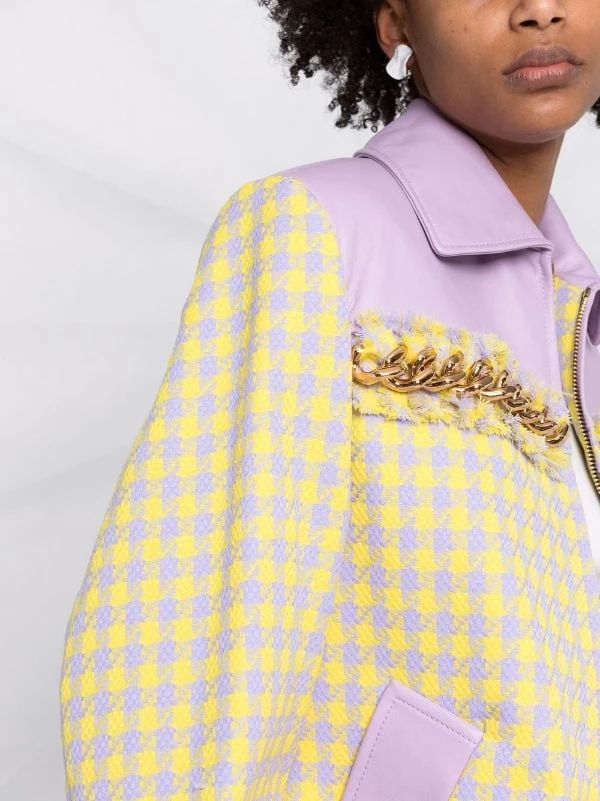 ( Nouvelle Collection ) Versace Veste Frangée à Motif Pied-de-poule 2L330 ORCHID PINEAPLE 3 ( Nouvelle Collection ) Versace Veste Frangée à Motif Pied-de-poule 2L330 ORCHID PINEAPLE – Image 3