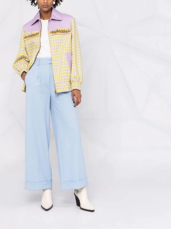 ( Nouvelle Collection ) Versace Veste Frangée à Motif Pied-de-poule 2L330 ORCHID PINEAPLE 2 ( Nouvelle Collection ) Versace Veste Frangée à Motif Pied-de-poule 2L330 ORCHID PINEAPLE – Image 2