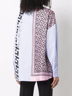 ( Nouvelle Collection ) Versace T-shirt à Empiècement Monogrammé Femme -Pas Cher Versace Boutique 17321834 37715204 600