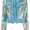 ( Nouvelle Collection ) Versace Veste Tissée En Brocart 6V190 LIGHTBLUE + MULTICOLOR