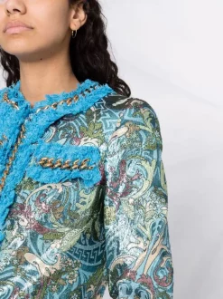 ( Nouvelle Collection ) Versace Veste Tissée En Brocart 6V190 LIGHTBLUE + MULTICOLOR -Pas Cher Versace Boutique 17321837 37745058 600