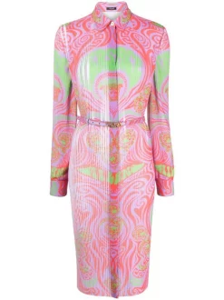 ( Nouvelle Collection ) Versace Robe Medusa Music Plissée Femme