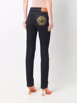 ( Nouvelle Collection ) Versace Jean Skinny à Logo Medusa Head 1D100 DARK BLUE -Pas Cher Versace Boutique 17321841 37027580 600