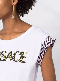 ( Nouvelle Collection ) Versace T-shirt à Logo Imprimé Femme -Pas Cher Versace Boutique 17321842 37752022 600