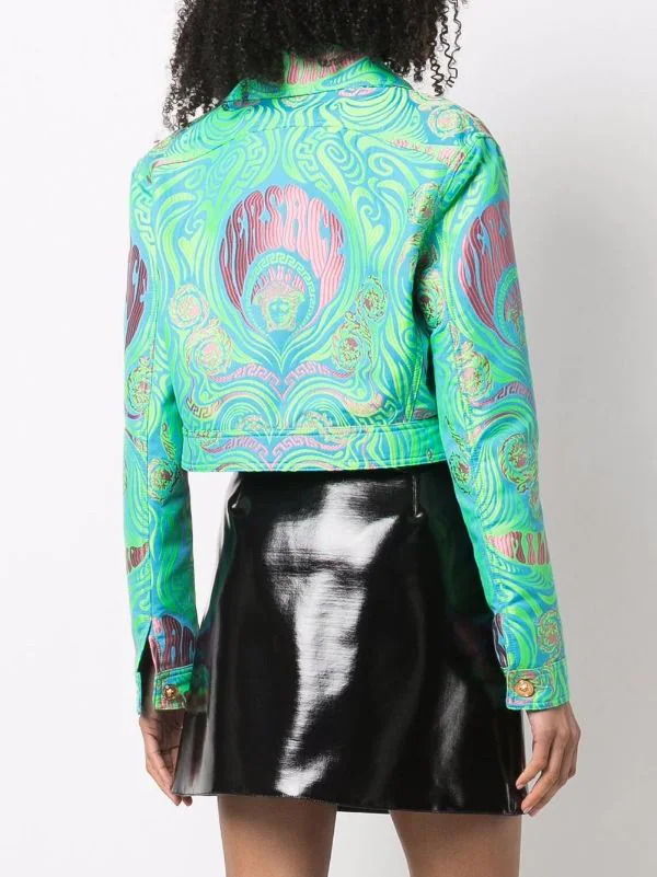 ( Nouvelle Collection ) Versace 6X090 MULTICOLOR Veste Medusa Music Crop Femme 4 ( Nouvelle Collection ) Versace 6X090 MULTICOLOR Veste Medusa Music Crop Femme – Image 4