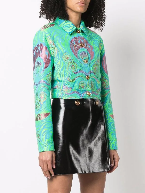 ( Nouvelle Collection ) Versace 6X090 MULTICOLOR Veste Medusa Music Crop Femme 3 ( Nouvelle Collection ) Versace 6X090 MULTICOLOR Veste Medusa Music Crop Femme – Image 3