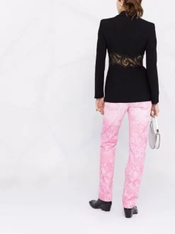 ( Nouvelle Collection ) Versace Blazer à Détails De Dentelle Ornée De Cristal Femme -Pas Cher Versace Boutique 17321846 38684481 600