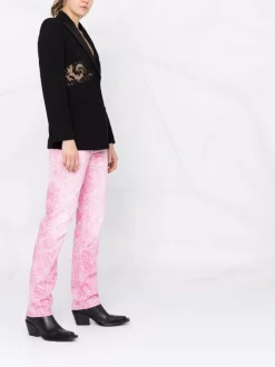 ( Nouvelle Collection ) Versace Blazer à Détails De Dentelle Ornée De Cristal Femme -Pas Cher Versace Boutique 17321846 38684495 600