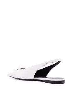 Versace Mules En Cuir Medusa à Bride Arrière 1W040 BIANCO OTTICO -Pas Cher Versace Boutique 17321849 36606986 600