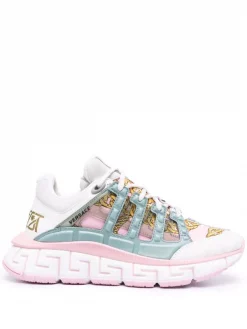 ( Nouvelle Collection ) Versace 6W490 BIANCO+CANDY+GRIGIO CHIARO Baskets Trigreca Femme
