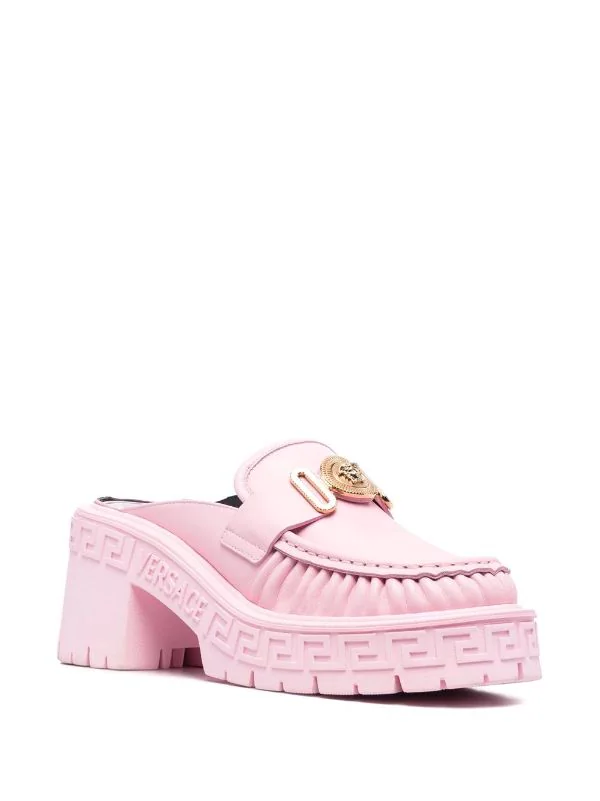 ( Nouvelle Collection ) Versace 1PB9V CANDY-ORO VERSACE Mules Medusa Biggie En Cuir Femme 2 ( Nouvelle Collection ) Versace 1PB9V CANDY-ORO VERSACE Mules Medusa Biggie En Cuir Femme – Image 2