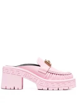 ( Nouvelle Collection ) Versace 1PB9V CANDY-ORO VERSACE Mules Medusa Biggie En Cuir Femme