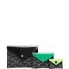 ( Nouvelle Collection ) Versace 5B43E NEGRO GRIGIO BRIGHT GREEN NEON Lot De Trois Pochettes La Greca Femme