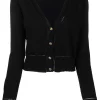 ( Nouvelle Collection ) Versace 1B000 BLACK Cardigan à Col V Femme
