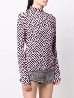 ( Nouvelle Collection ) Versace Haut En Soie La Greca à Manches Longues Femme -Pas Cher Versace Boutique 17322795 37168933 600