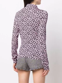 ( Nouvelle Collection ) Versace Haut En Soie La Greca à Manches Longues Femme -Pas Cher Versace Boutique 17322795 37169691 600