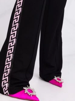 ( Nouvelle Collection ) Versace 1B000 BLACK Pantalon De Jogging à Bandes Greca Femme -Pas Cher Versace Boutique 17322797 36744061 600