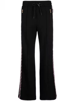 ( Nouvelle Collection ) Versace 1B000 BLACK Pantalon De Jogging à Bandes Greca Femme