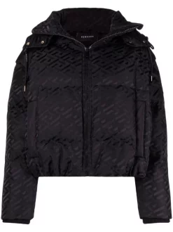 Versace Doudoune à Logo Imprimé 1B000 BLACK