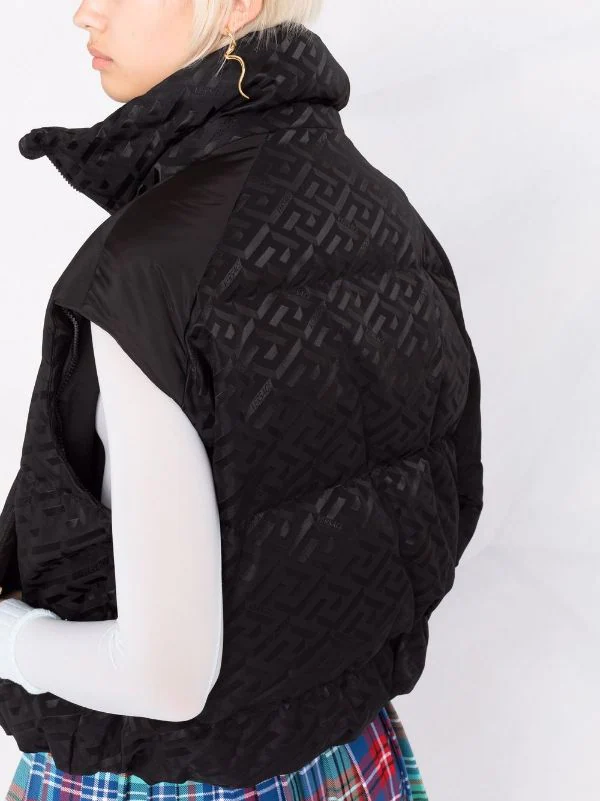 Versace Doudoune à Logo Imprimé 1B000 BLACK 3 Versace Doudoune à Logo Imprimé 1B000 BLACK – Image 3